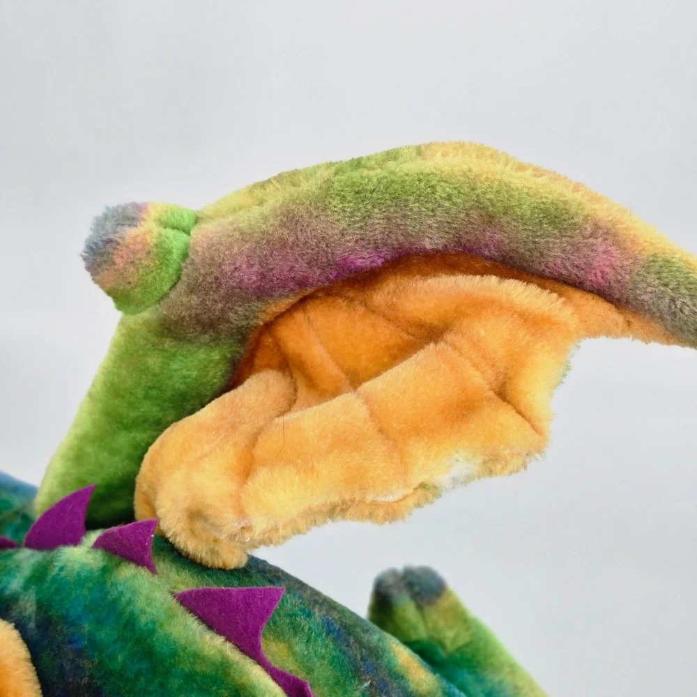 Melissa & Doug Cuddle Dragon Plush Stuffed Animal Green Purple Retired 2121 EUC